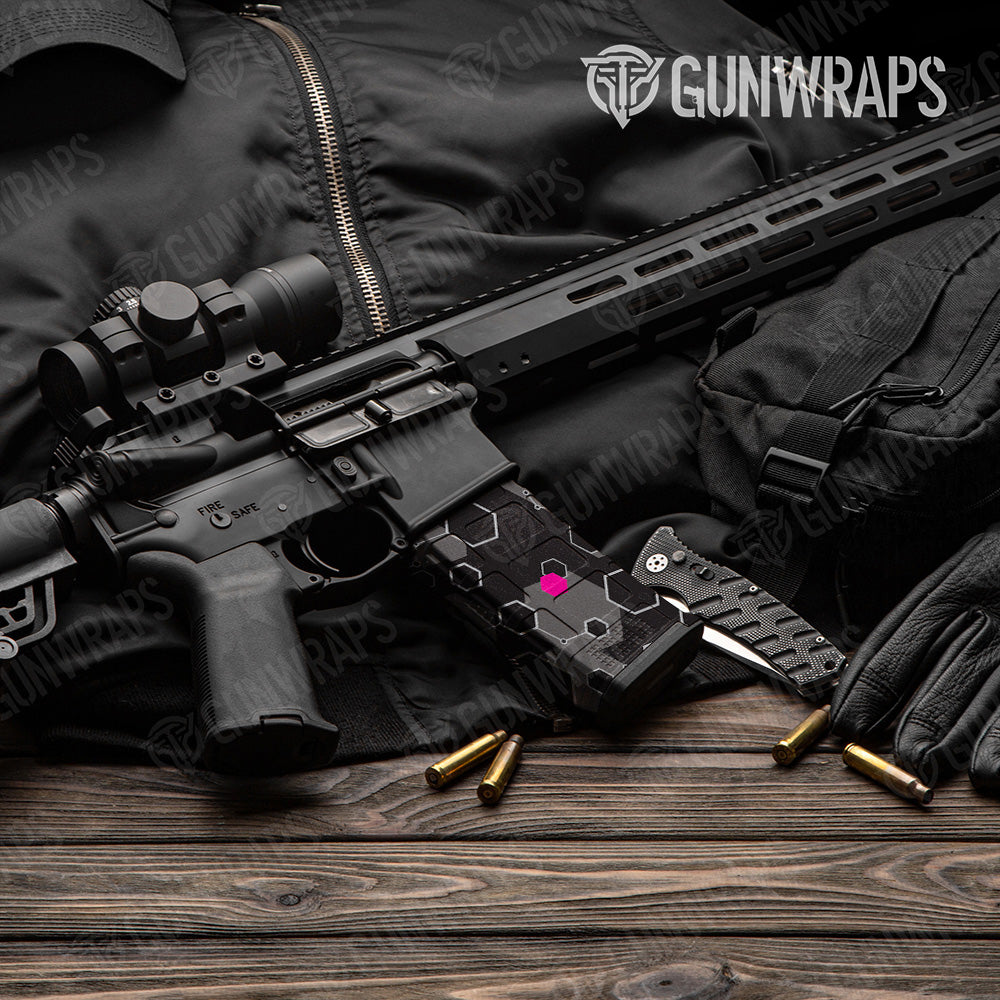 AR-15 Mag Hex DNA Magenta Gun Skin Vinyl Wrap