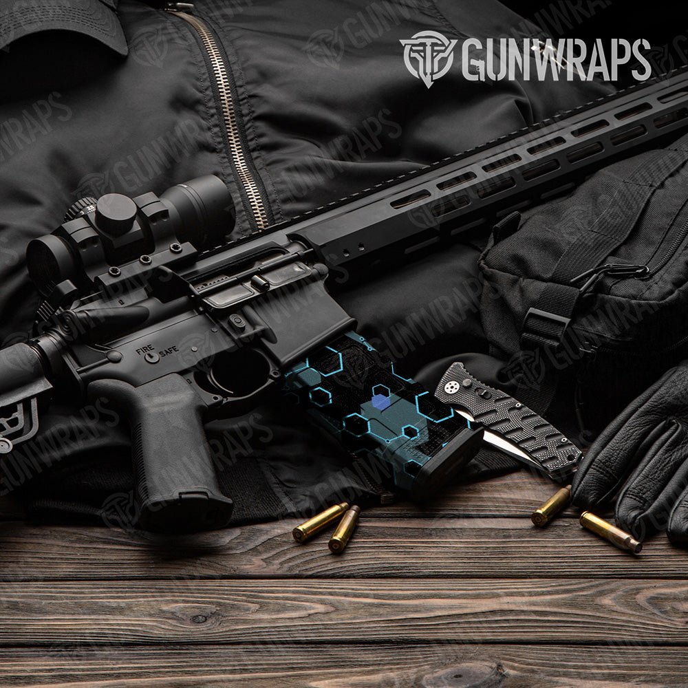 AR-15 Mag Hex DNA Midnight Frost Gun Skin Vinyl Wrap