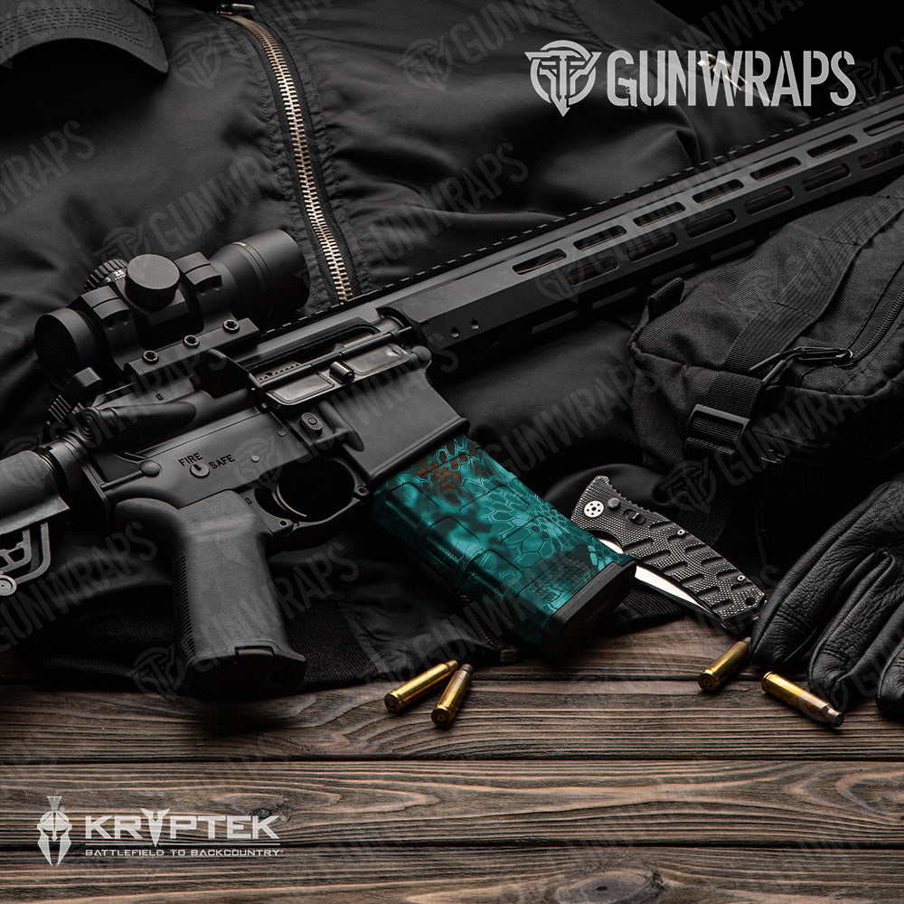 AR-15 Mag Kryptek Turquoise Gun Skin Vinyl Wrap