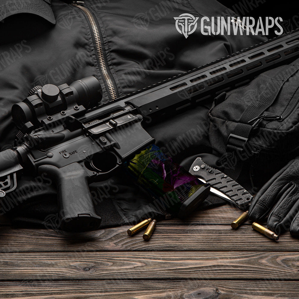 AR-15 Mag Paint Splatter Midnight Gun Skin Vinyl Wrap