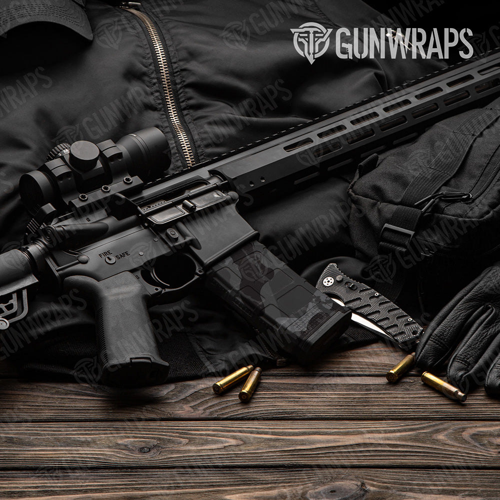 AR-15 Mag Ragged Elite Black Gun Skin Vinyl Wrap