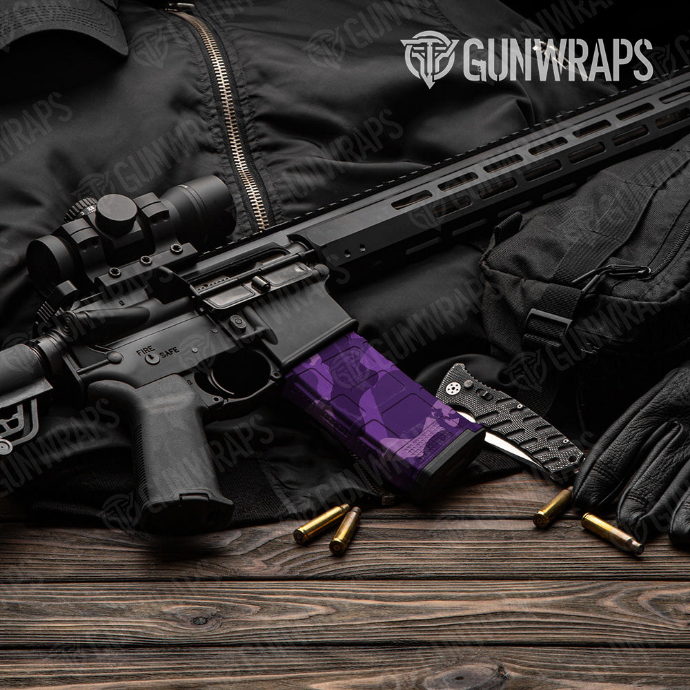 AR-15 Mag Ragged Elite Purple Gun Skin Vinyl Wrap