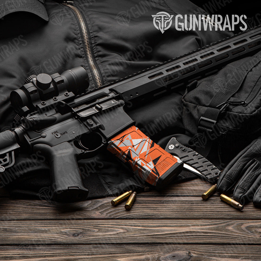 AR-15 Mag Sharp Orange Tiger Gun Skin Vinyl Wrap