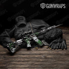 Broken Plaid Green Tiger Gun Skin Vinyl Wrap