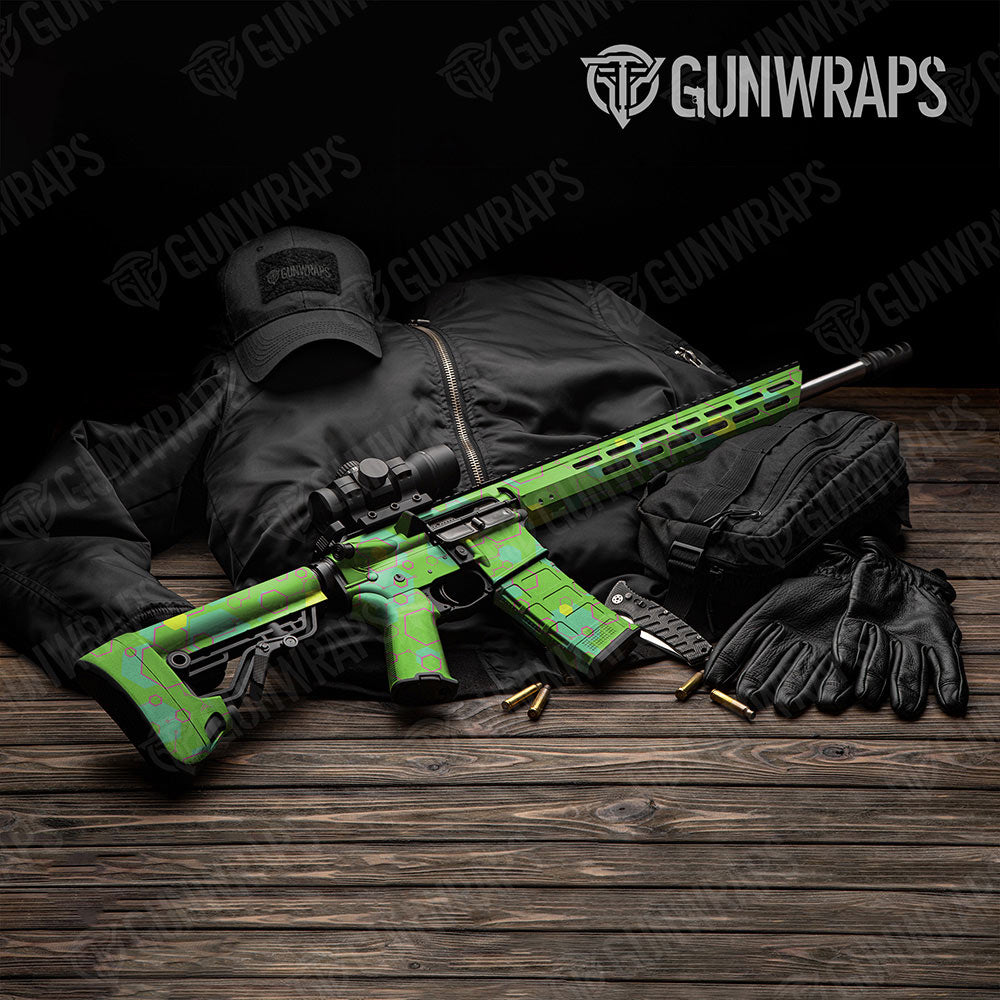 Hex DNA Magenta Lime Gun Skin Vinyl Wrap