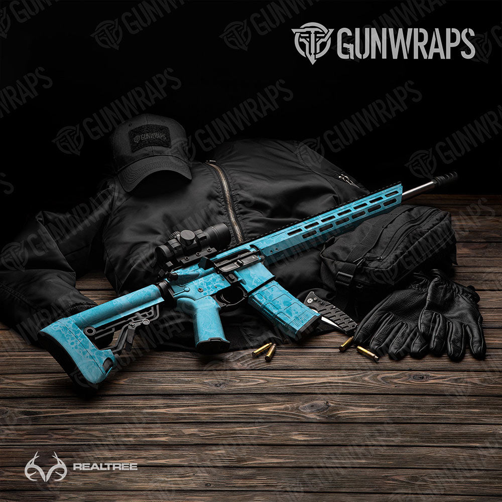 Realtree WAV3 Light Blue Gun Skin Vinyl Wrap