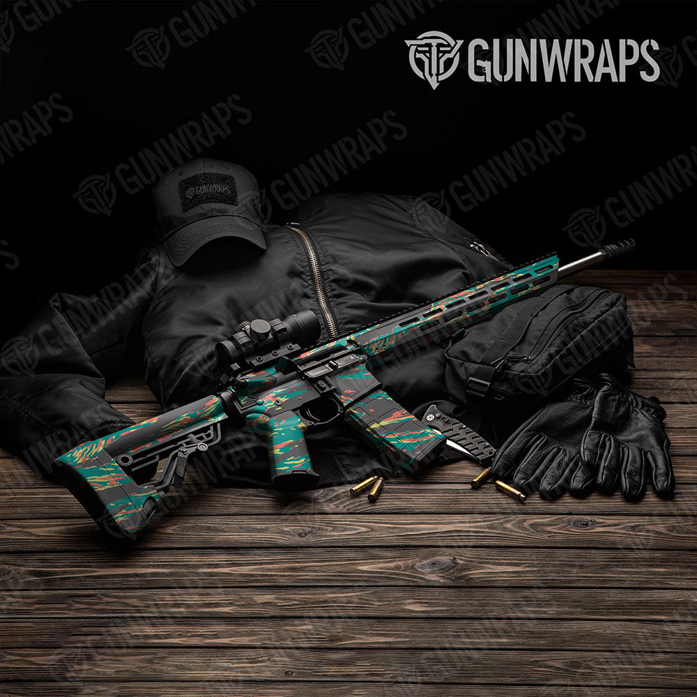 AR-15 Vietnam Tiger Stripe Gun Skin Vinyl Wrap | GunWraps