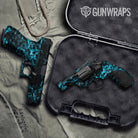 Skull Cyan Gun Skin Vinyl Wrap