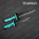 Bandana Tiffany Blue And White Gun Skin Vinyl Wrap