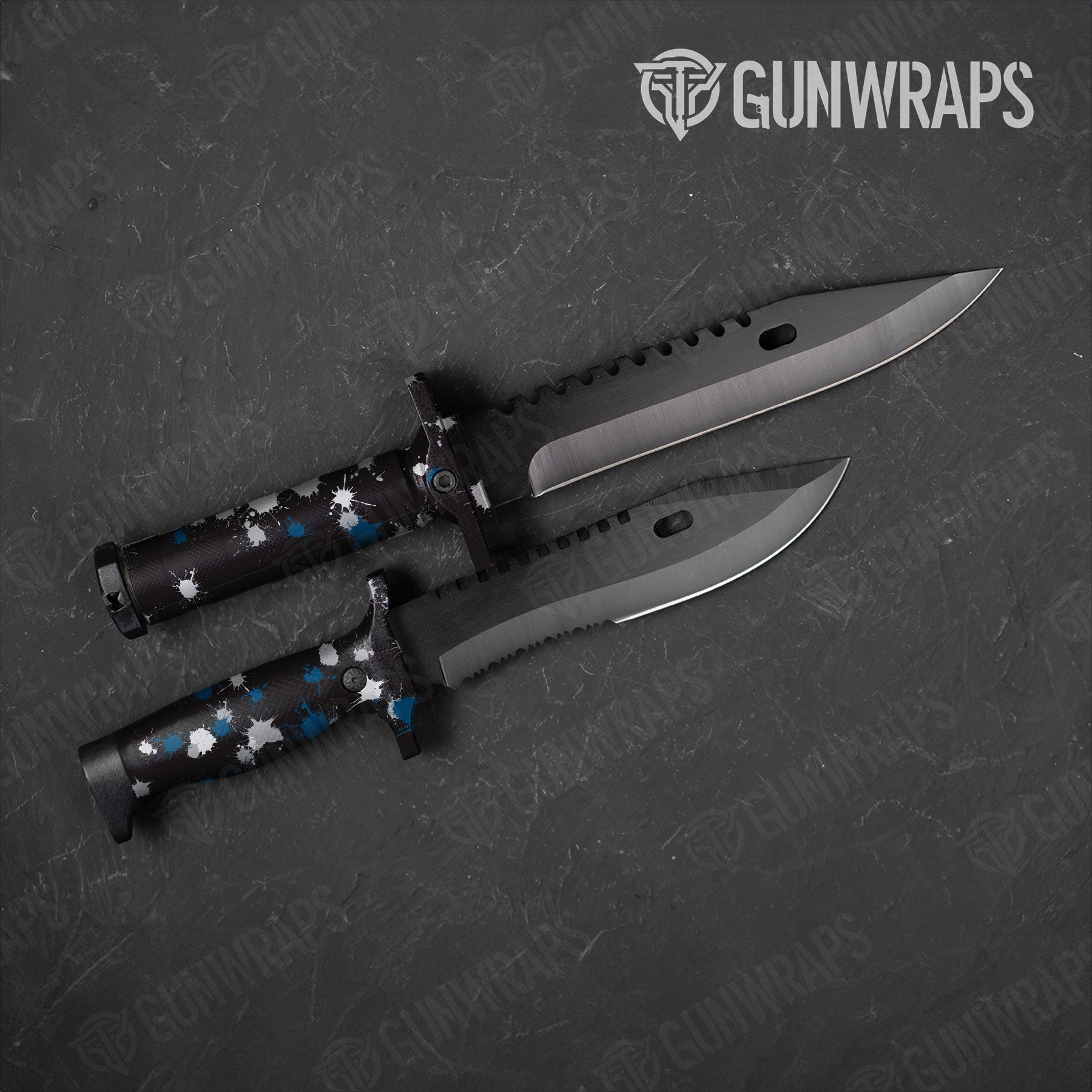 Paintball Blue Tiger Gun Skin Vinyl Wrap