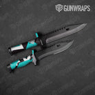 Shattered Tiffany Blue Tiger Gun Skin Vinyl Wrap