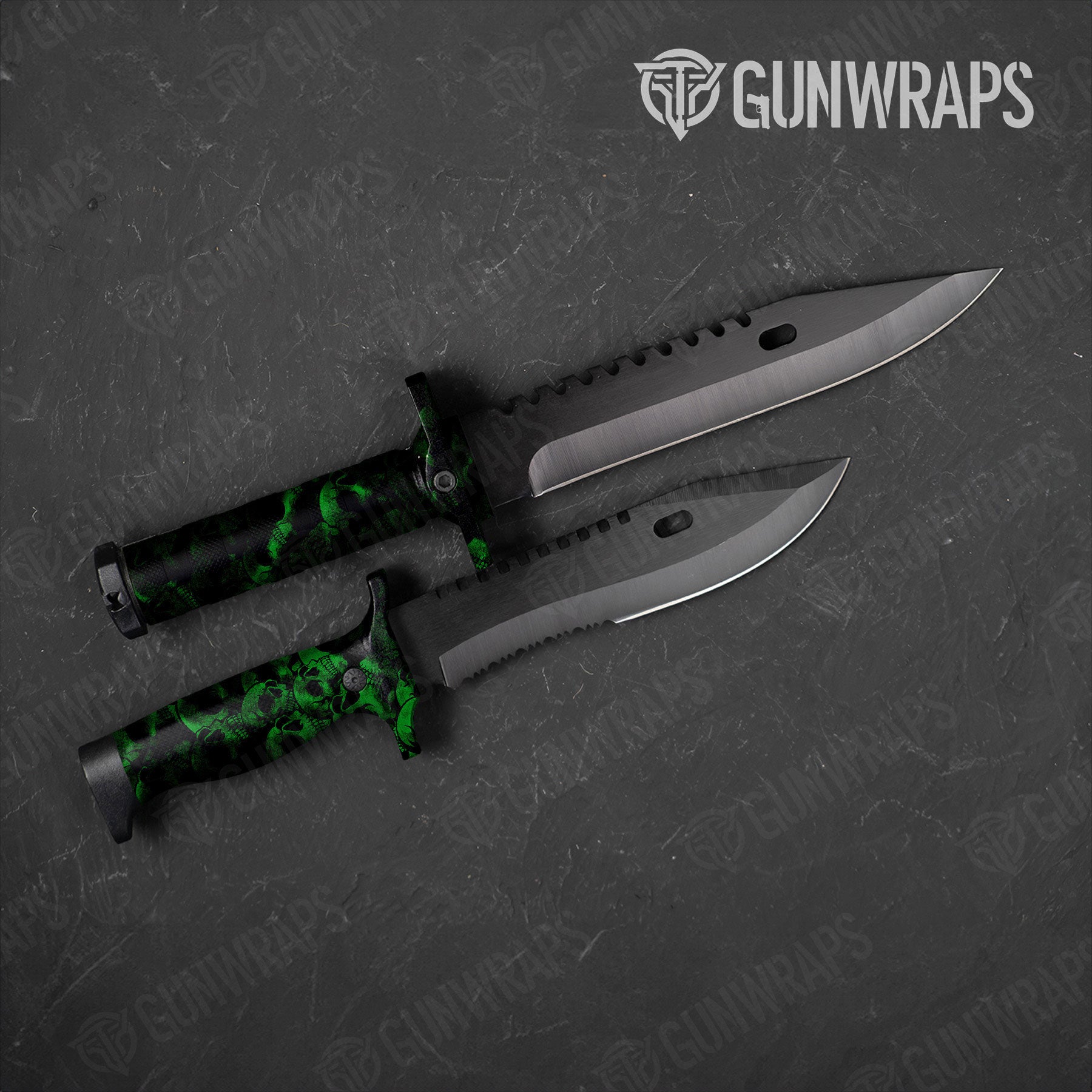 Skull Green Gun Skin Vinyl Wrap
