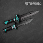 Vietnam Tiger Stripe Tiffany Blue Tiger Gun Skin Vinyl Wrap