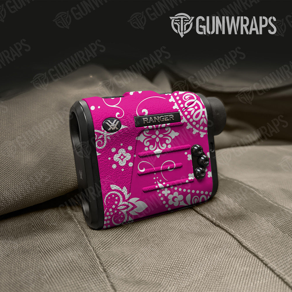 Bandana Magenta And White Gun Skin Vinyl Wrap