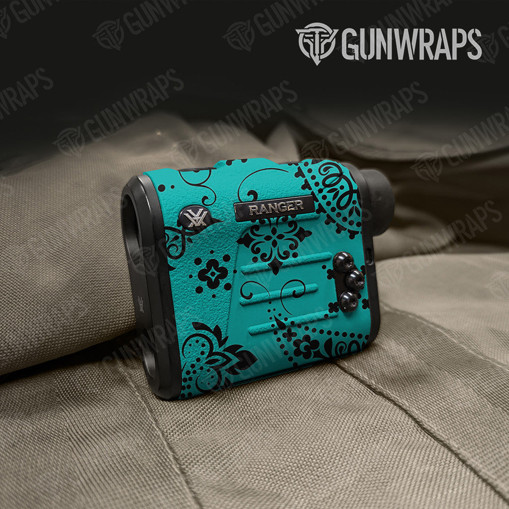 Bandana Tiffany Blue And Black Gun Skin Vinyl Wrap