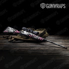 Broken Plaid Pink Tiger Gun Skin Vinyl Wrap