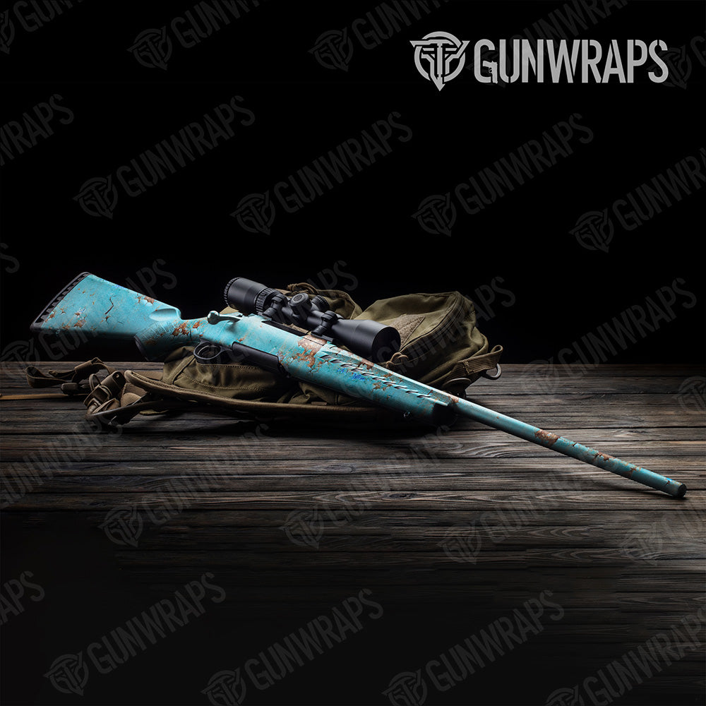 Rust 3D Tiffany Blue Gun Skin Vinyl Wrap