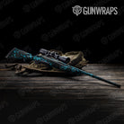 Skull Cyan Gun Skin Vinyl Wrap