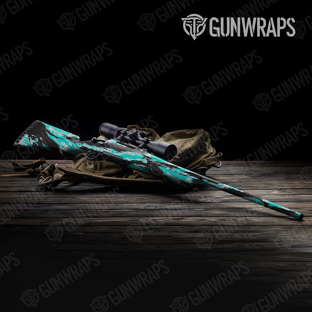 Vietnam Tiger Stripe Tiffany Blue Tiger Gun Skin Vinyl Wrap