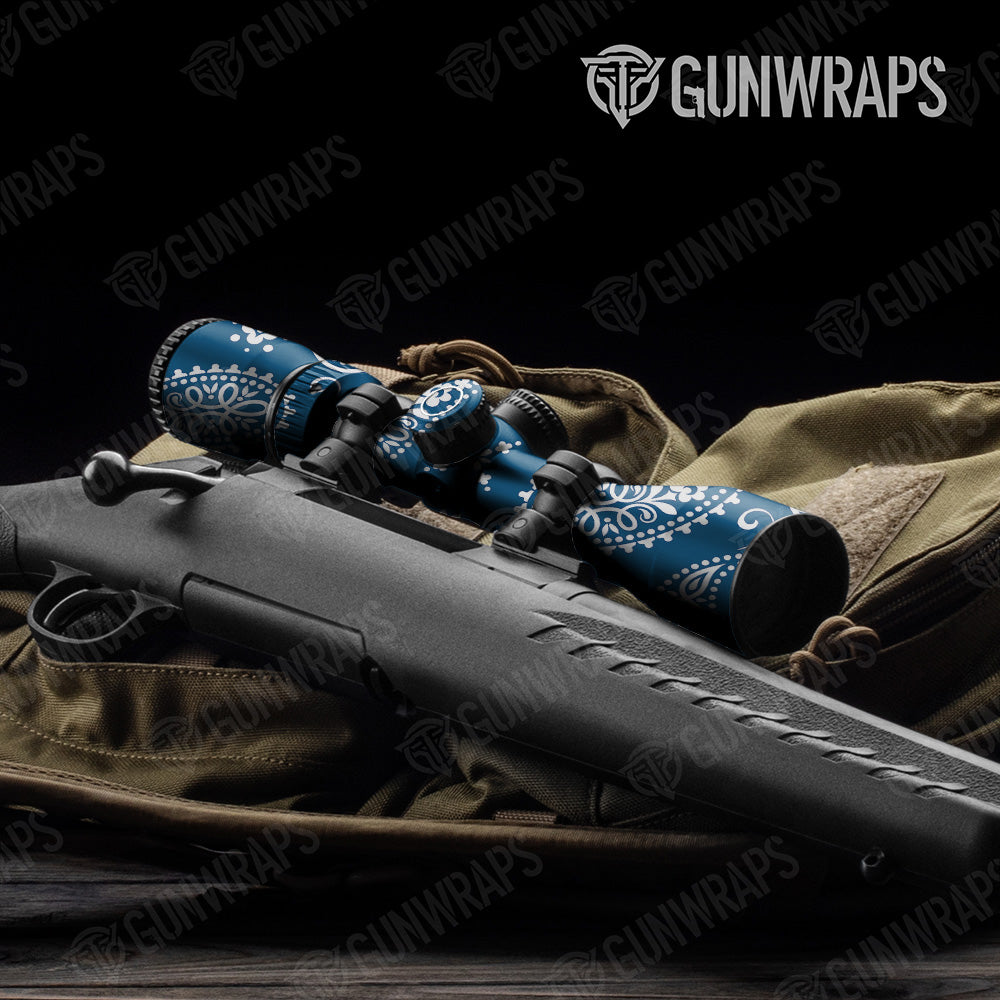 Bandana Blue And White Gun Skin Vinyl Wrap