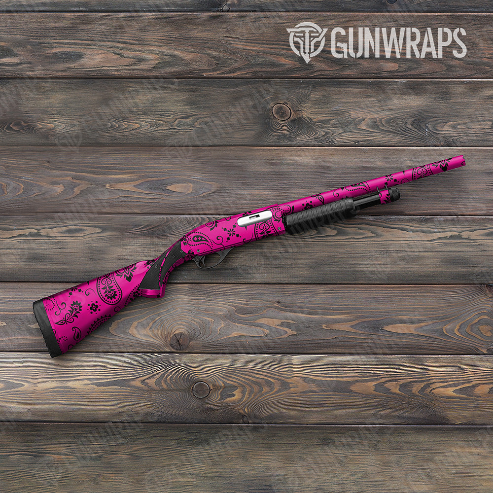 Bandana Magenta And Black Gun Skin Vinyl Wrap