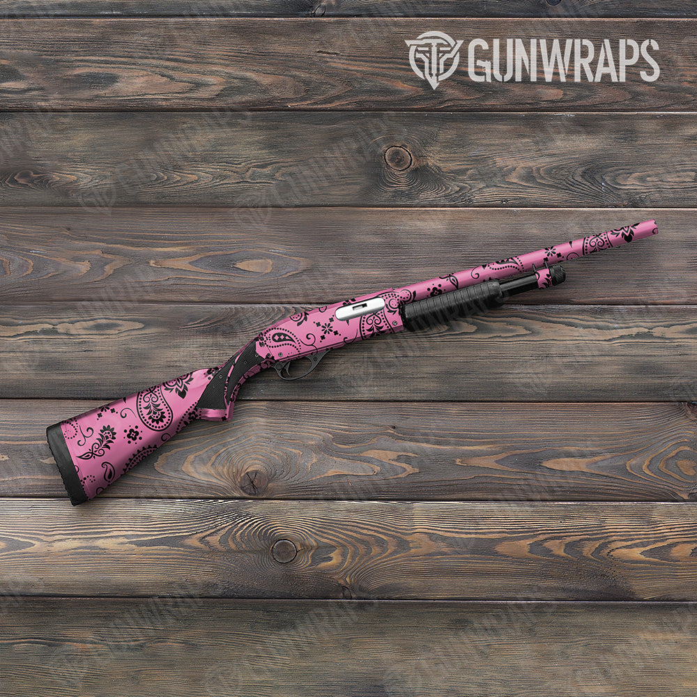 Bandana Pink And Black Gun Skin Vinyl Wrap