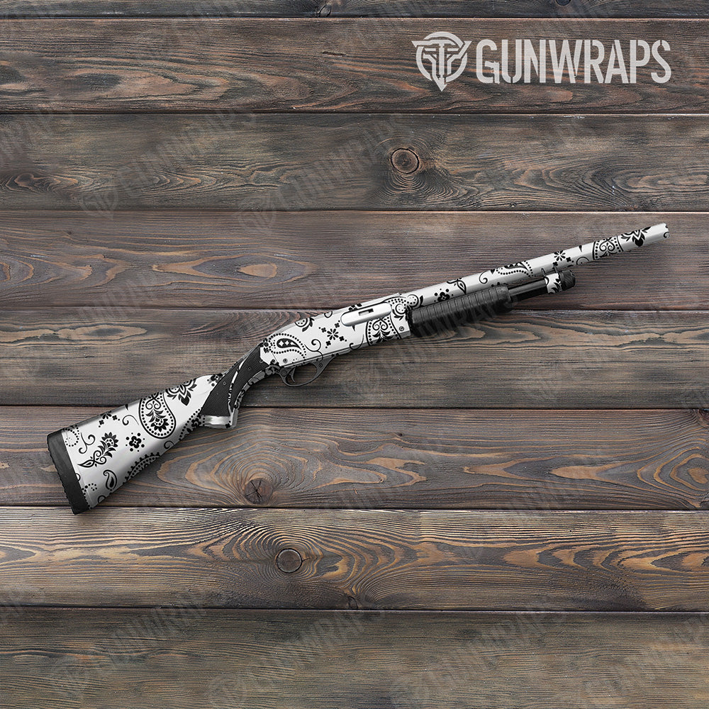 Bandana White And Black Gun Skin Vinyl Wrap