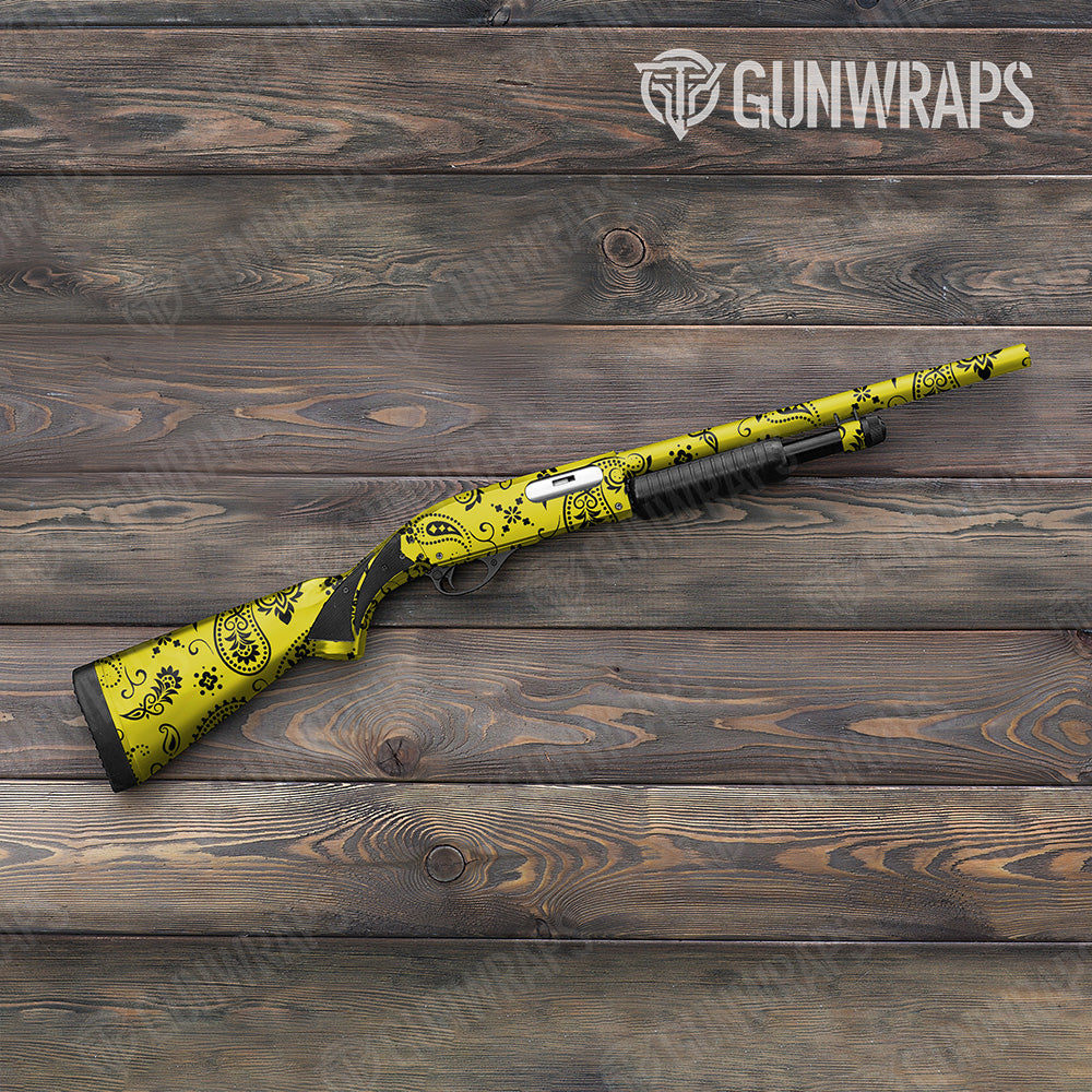 Bandana Yellow And Black Gun Skin Vinyl Wrap