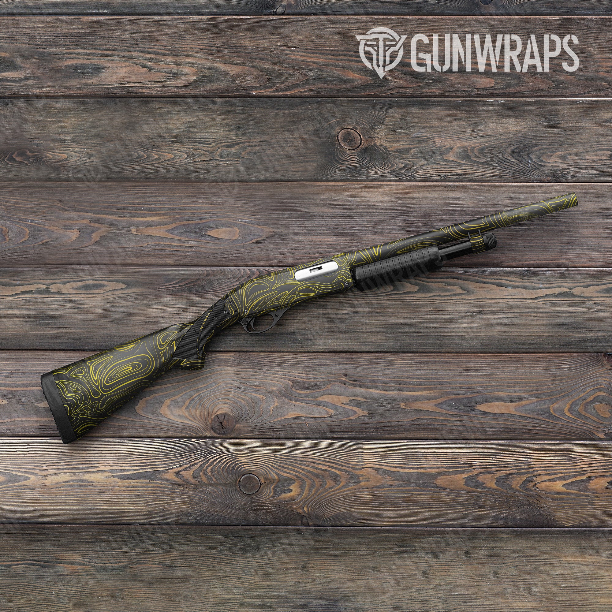 Damascus Yellow Gun Skin Vinyl Wrap