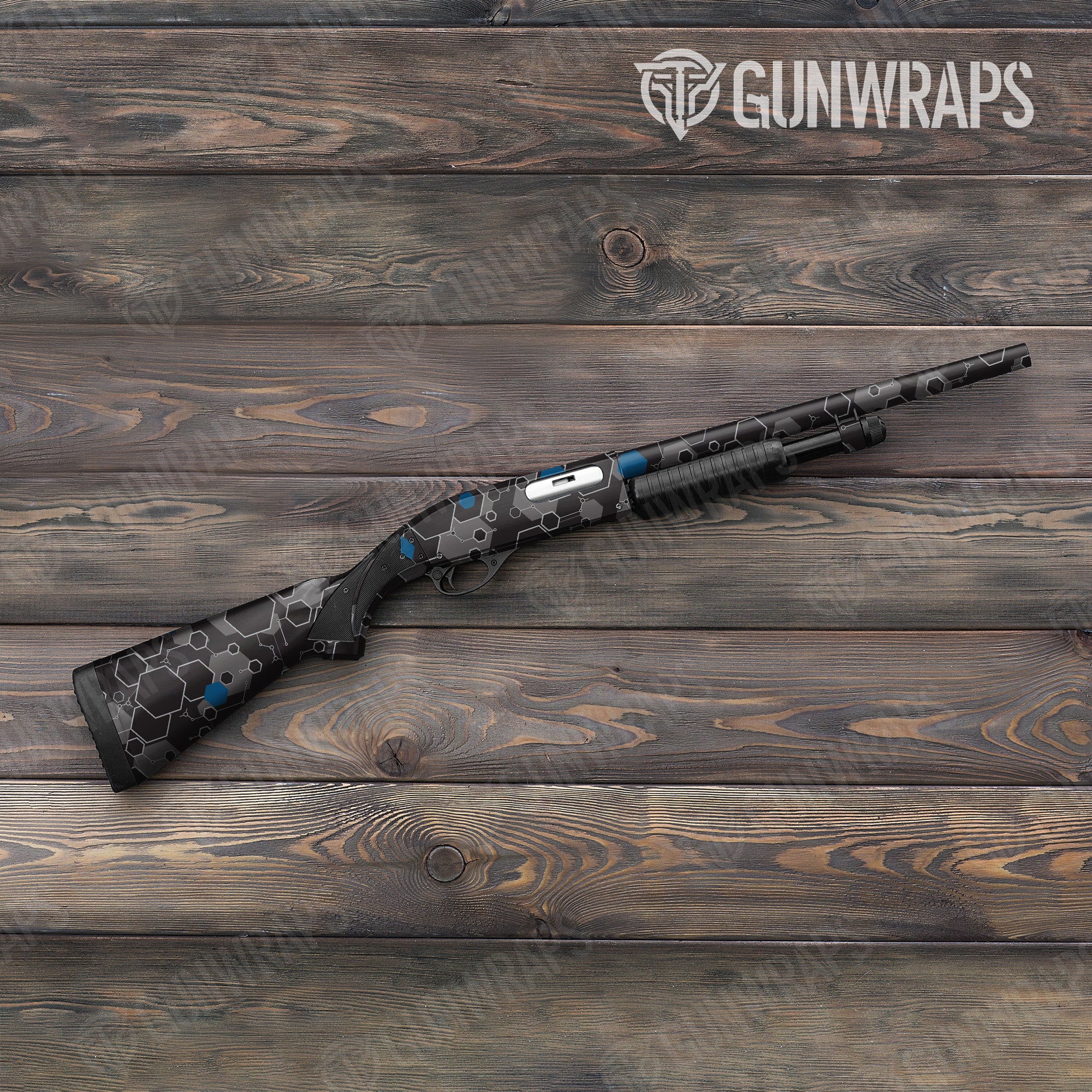 Hex DNA Blue Gun Skin Vinyl Wrap