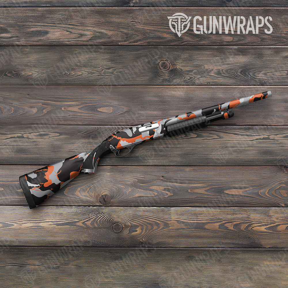 Ragged Orange Tiger Gun Skin Vinyl Wrap