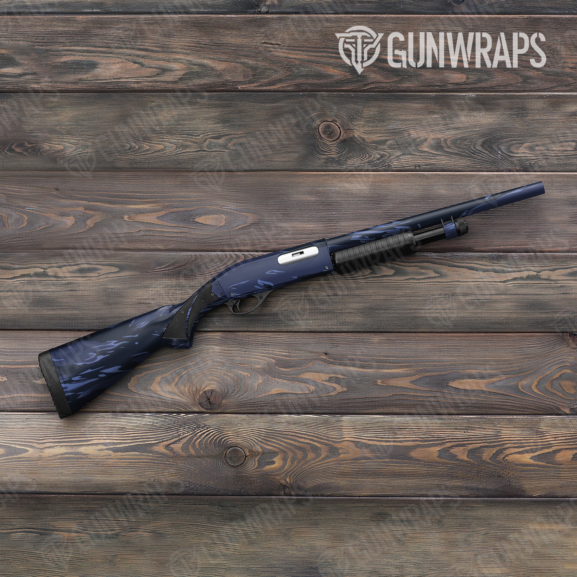 Shredded Blue Midnight Gun Skin Vinyl Wrap