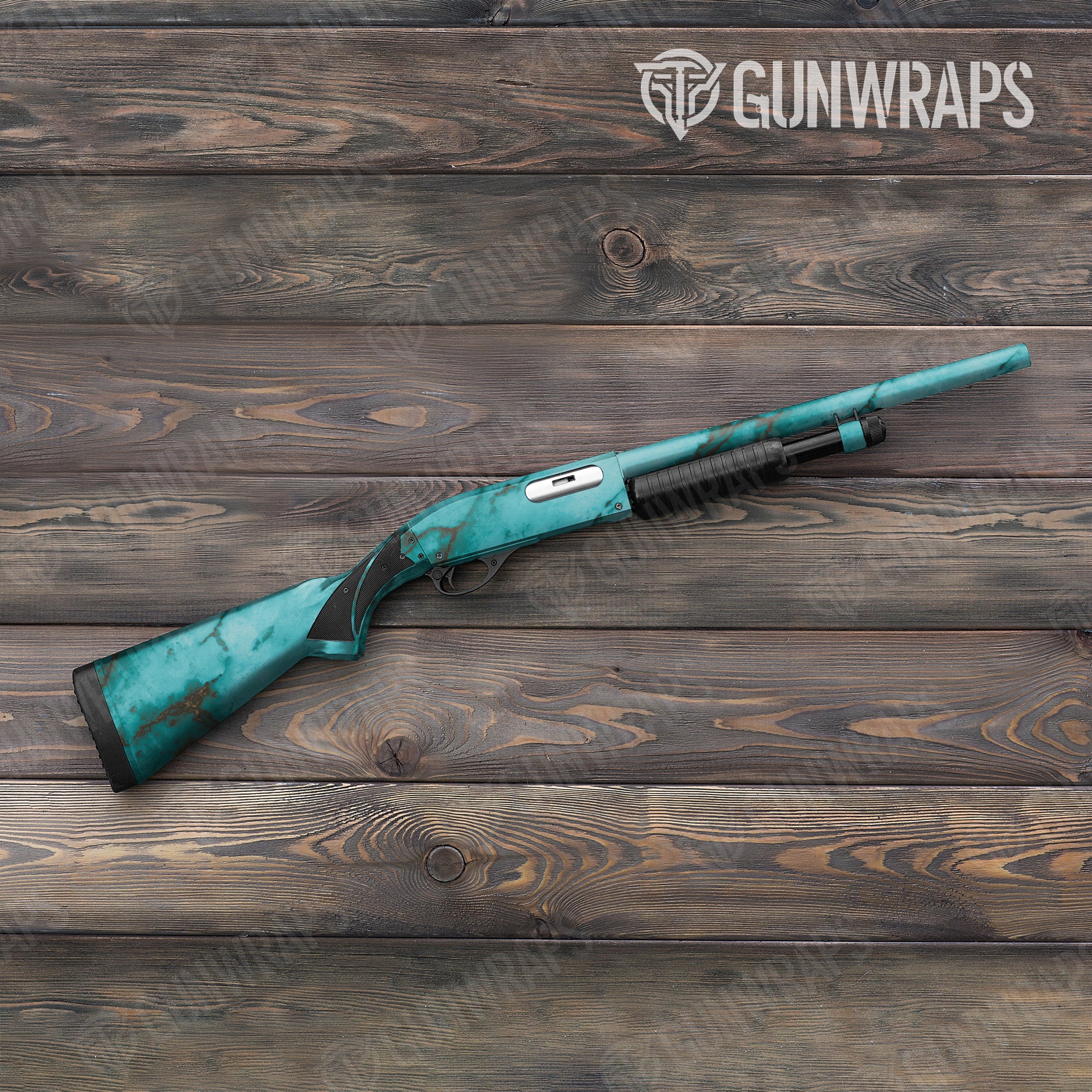 Stone Turquoise Marble Gun Skin Vinyl Wrap