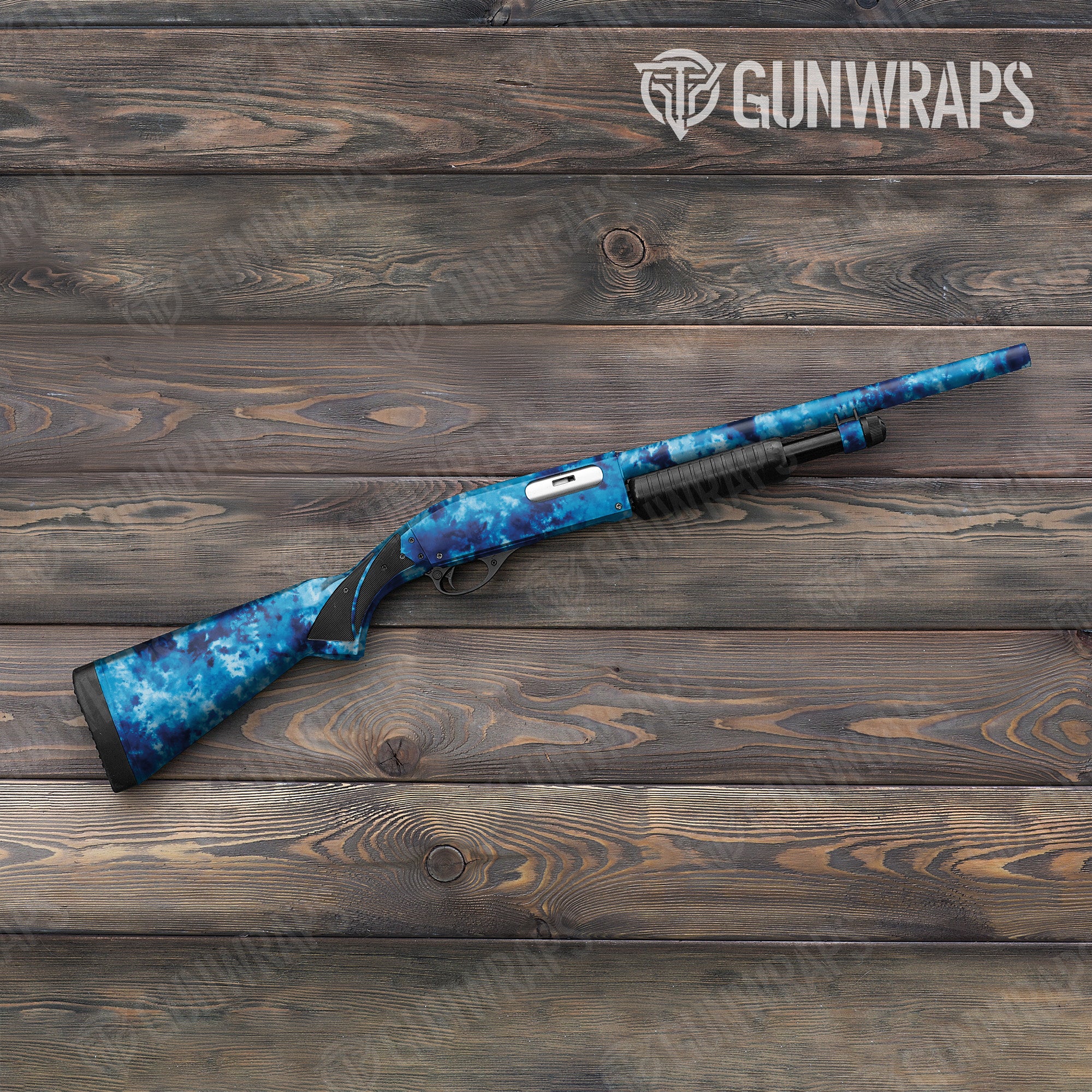Tie Dye Ocean Breeze Gun Skin Vinyl Wrap