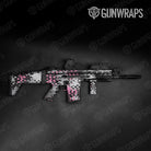 Broken Plaid Pink Tiger Gun Skin Vinyl Wrap