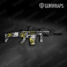 Broken Plaid Yellow Tiger Gun Skin Vinyl Wrap