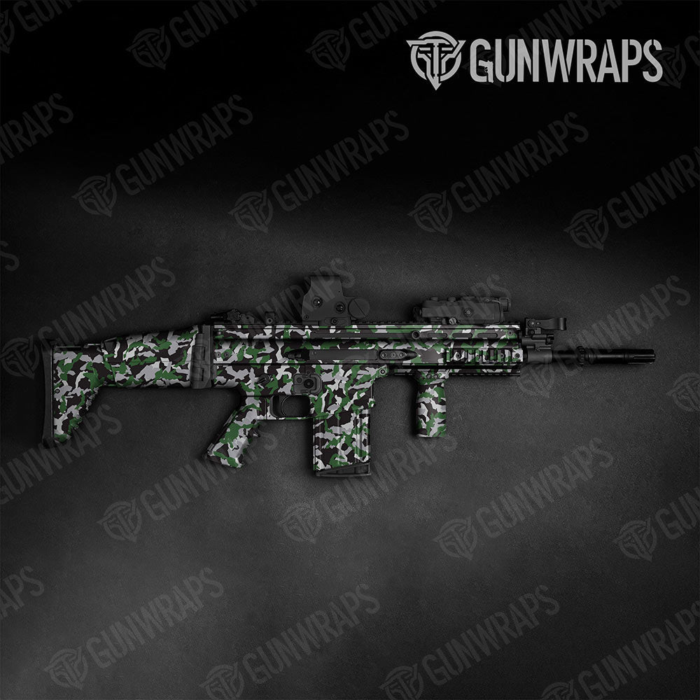 Erratic Green Tiger Gun Skin Vinyl Wrap