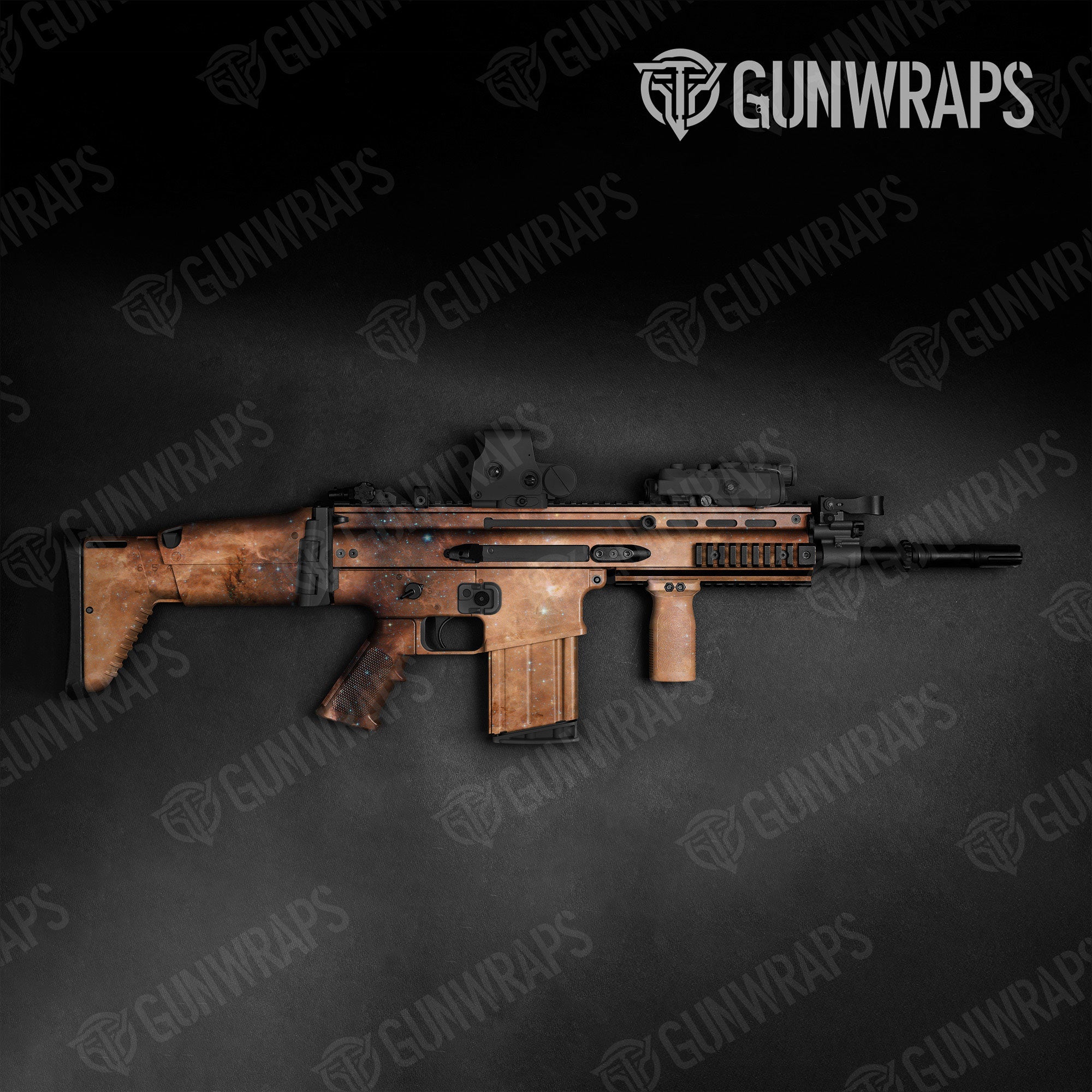 Galaxy Orange Nebula Gun Skin Vinyl Wrap