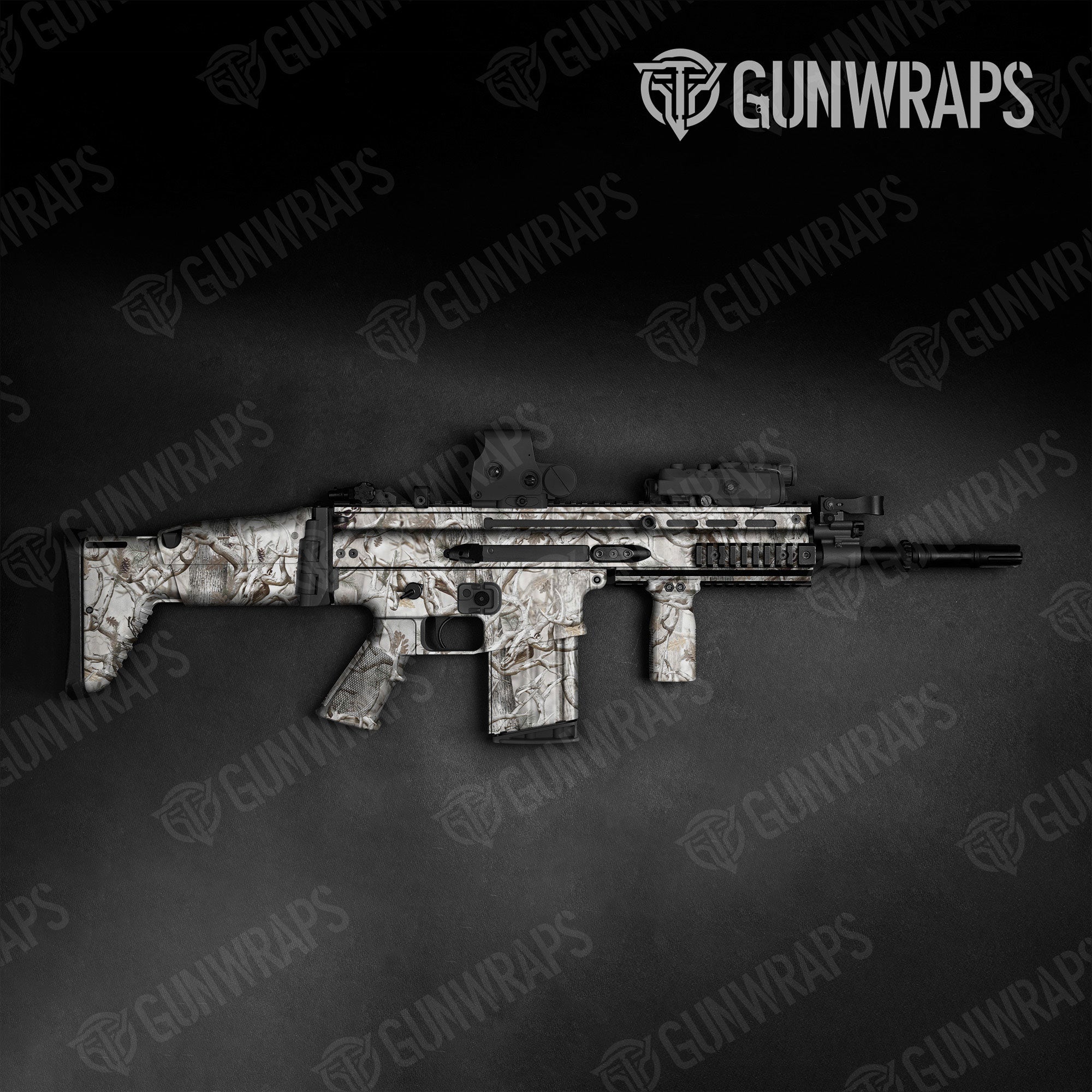 Nature Lifeless Snow Woods Buck Skull Gun Skin Vinyl Wrap