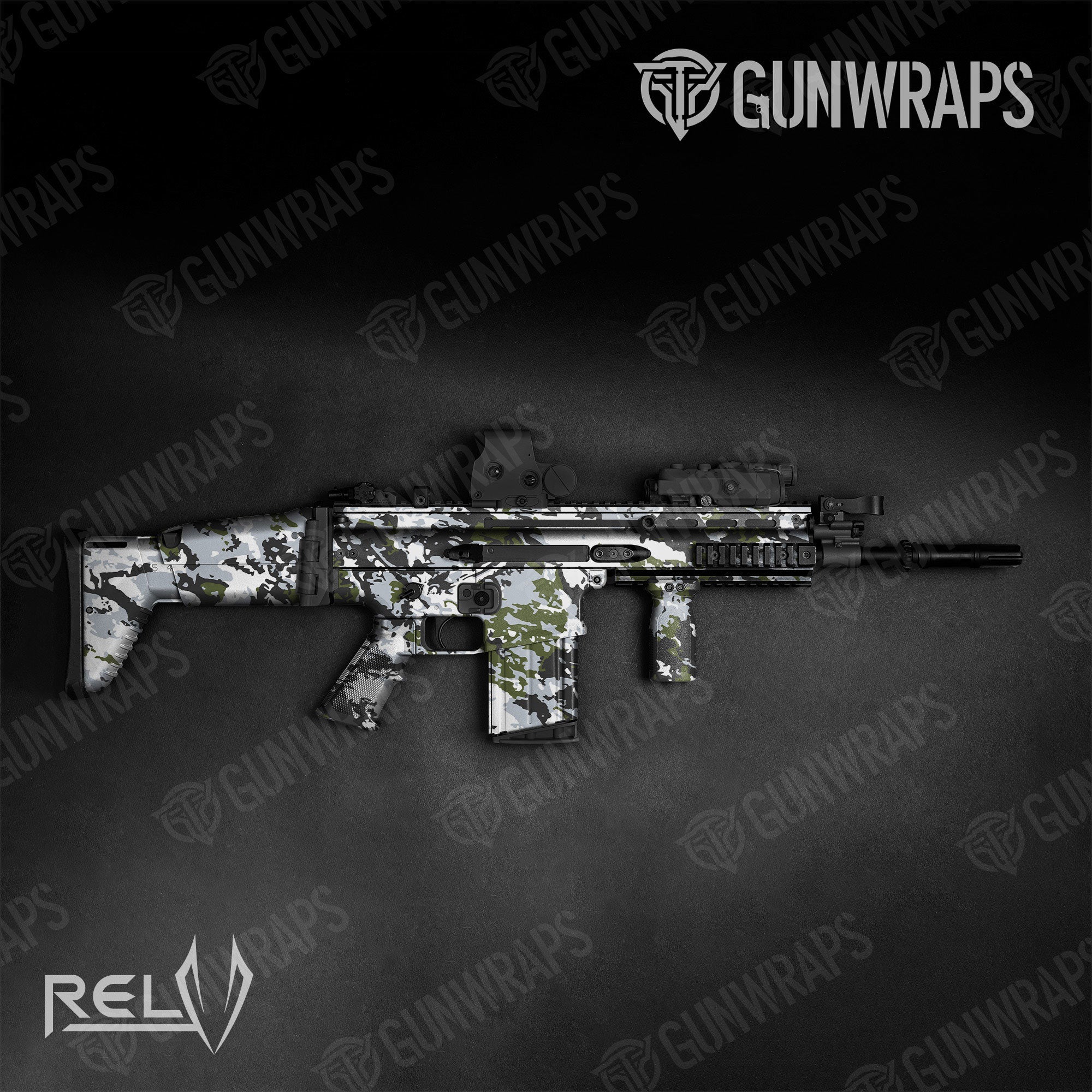 RELV Timber Wolf Gun Skin Vinyl Wrap