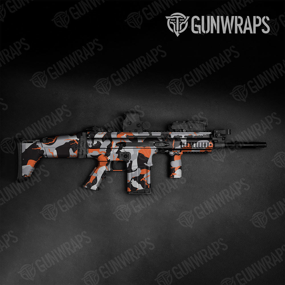 Ragged Orange Tiger Gun Skin Vinyl Wrap