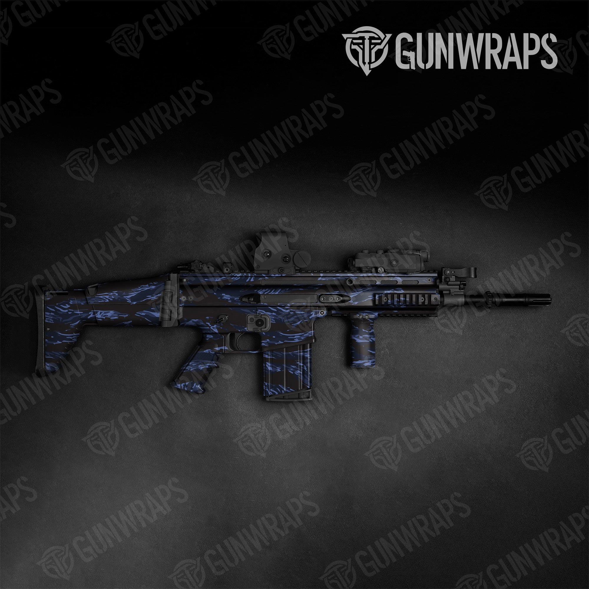 Vietnam Tiger Stripe Blue Midnight Gun Skin Vinyl Wrap