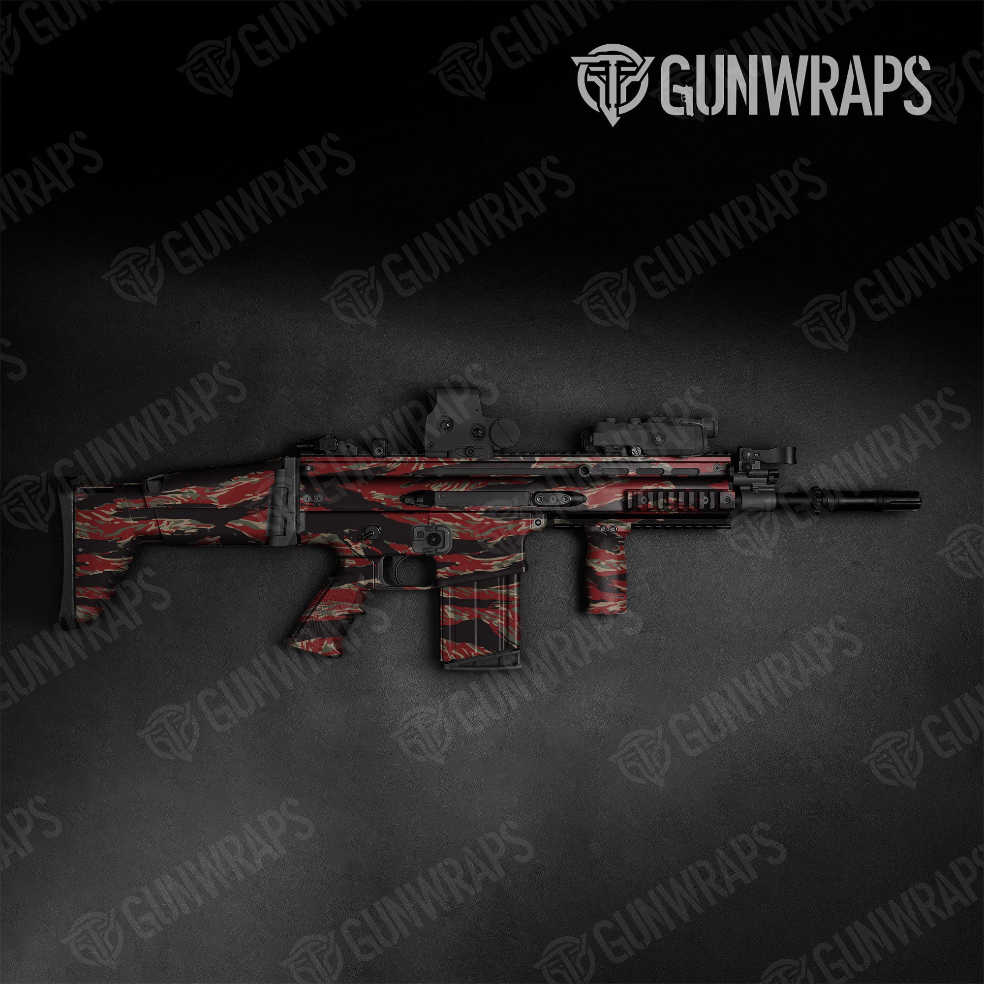 Vietnam Tiger Stripe Militant Red Gun Skin Vinyl Wrap