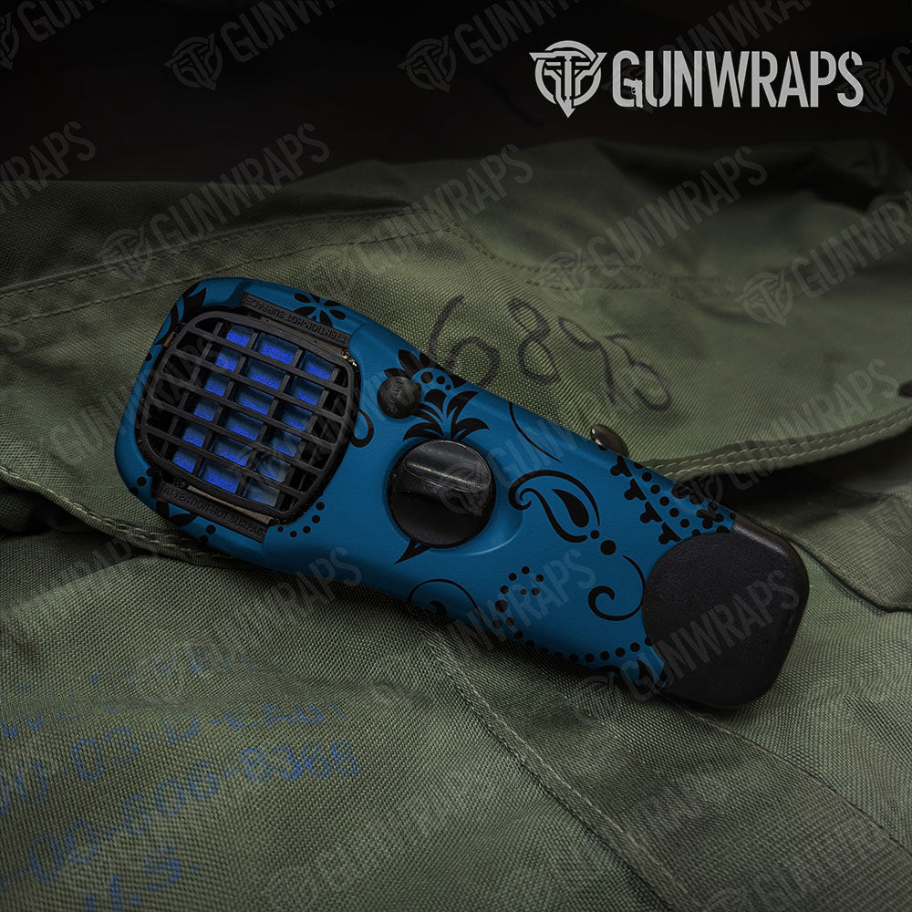 Bandana Blue And Black Gun Skin Vinyl Wrap