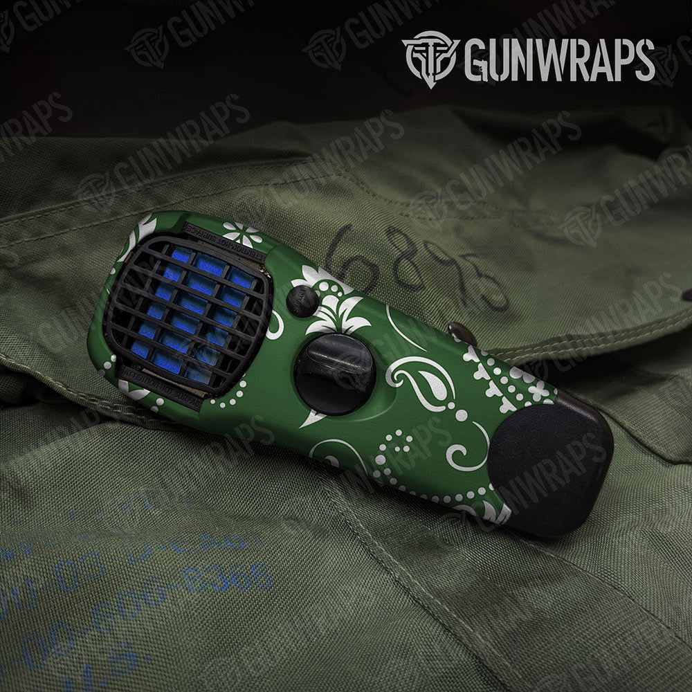 Bandana Green And White Gun Skin Vinyl Wrap