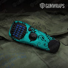 Bandana Tiffany Blue And Black Gun Skin Vinyl Wrap