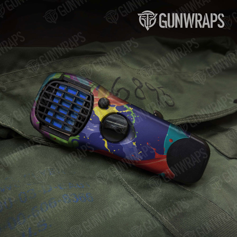 Paint Splatter Blue Gun Skin Vinyl Wrap