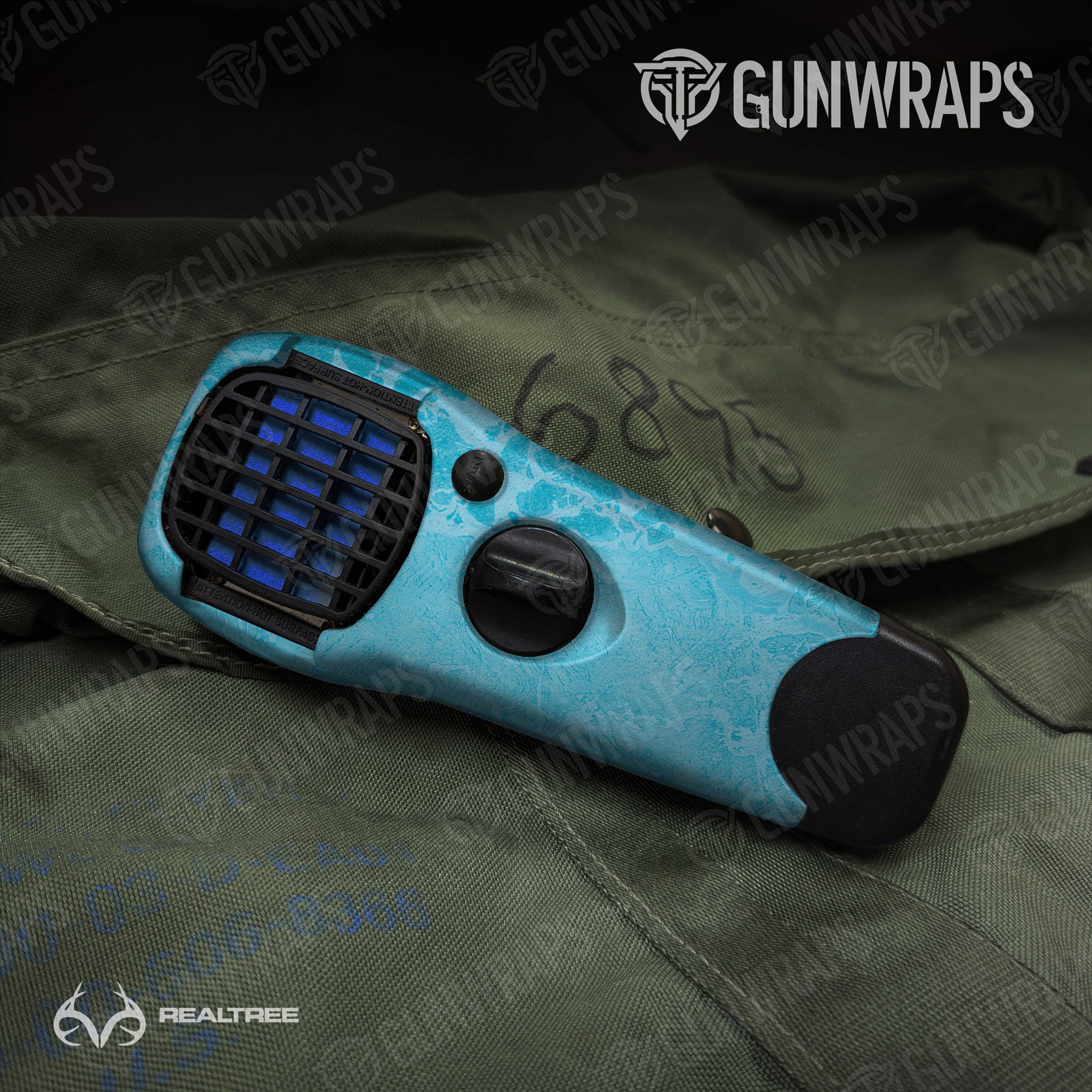 Realtree WAV3 Light Blue Gun Skin Vinyl Wrap