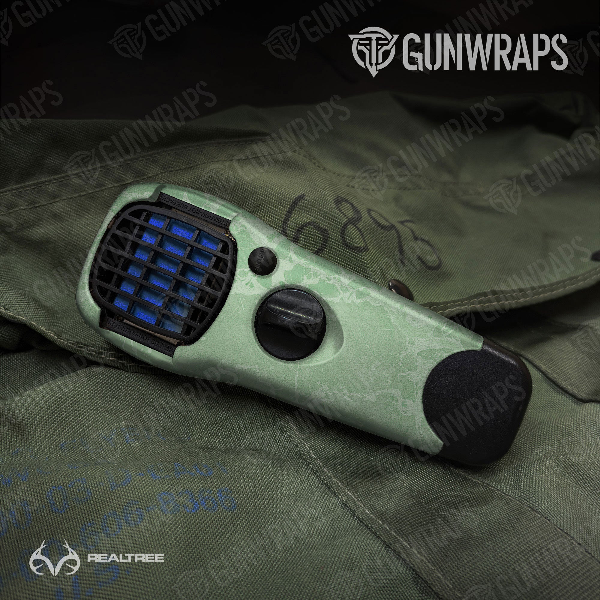Realtree WAV3 Lime Green Gun Skin Vinyl Wrap