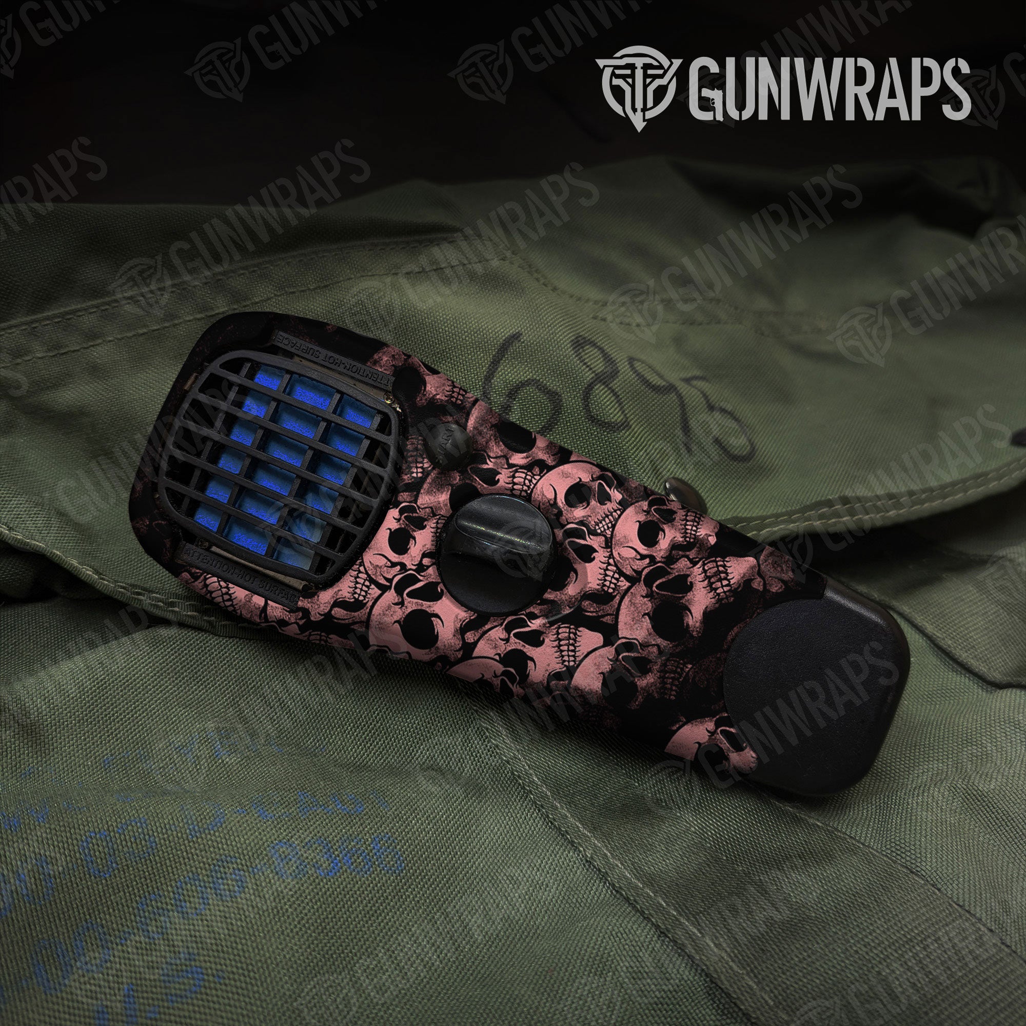 Skull Salmon Gun Skin Vinyl Wrap